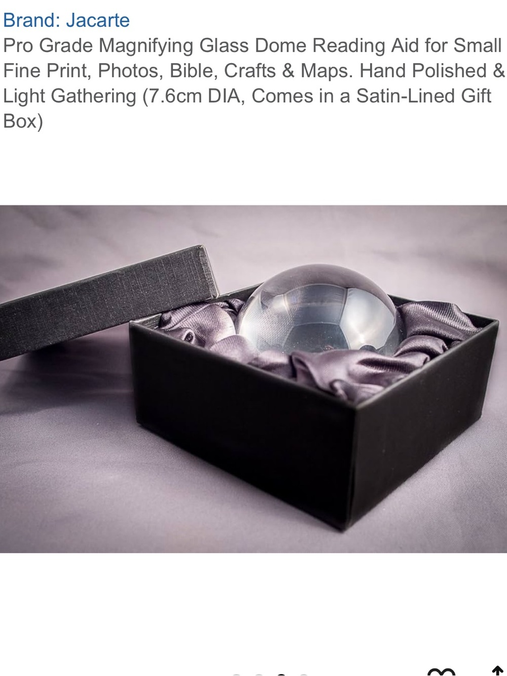 Jacarte Crystal Magnifying Glass Dome - Clear